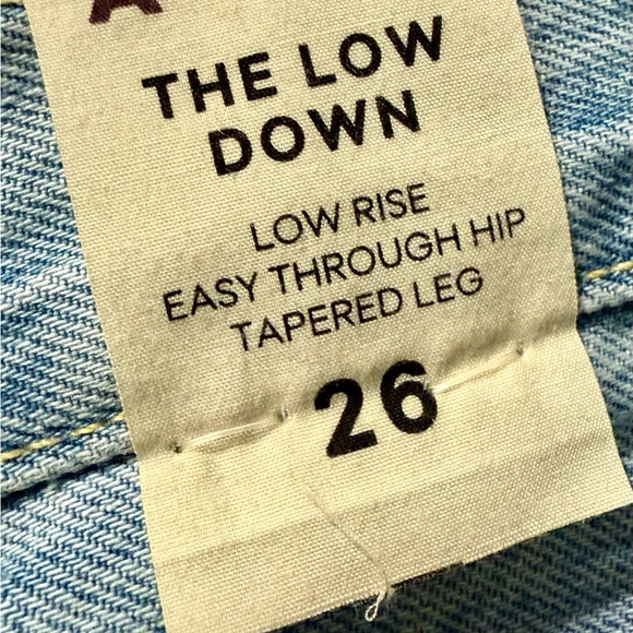 New AMO The Low Down Distressed Med Wash Straight Jeans Size 26 - Picture 9 of 11